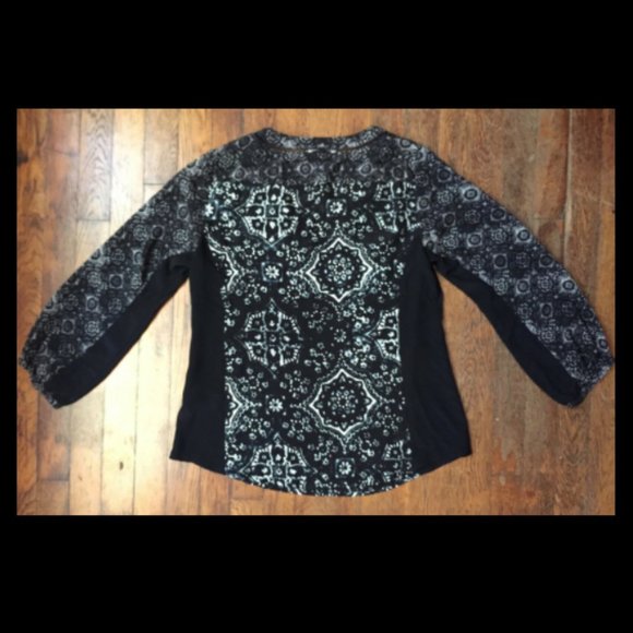 Nanette Lepore 100% Silk Print Paneled Tunic Top - Picture 2 of 8